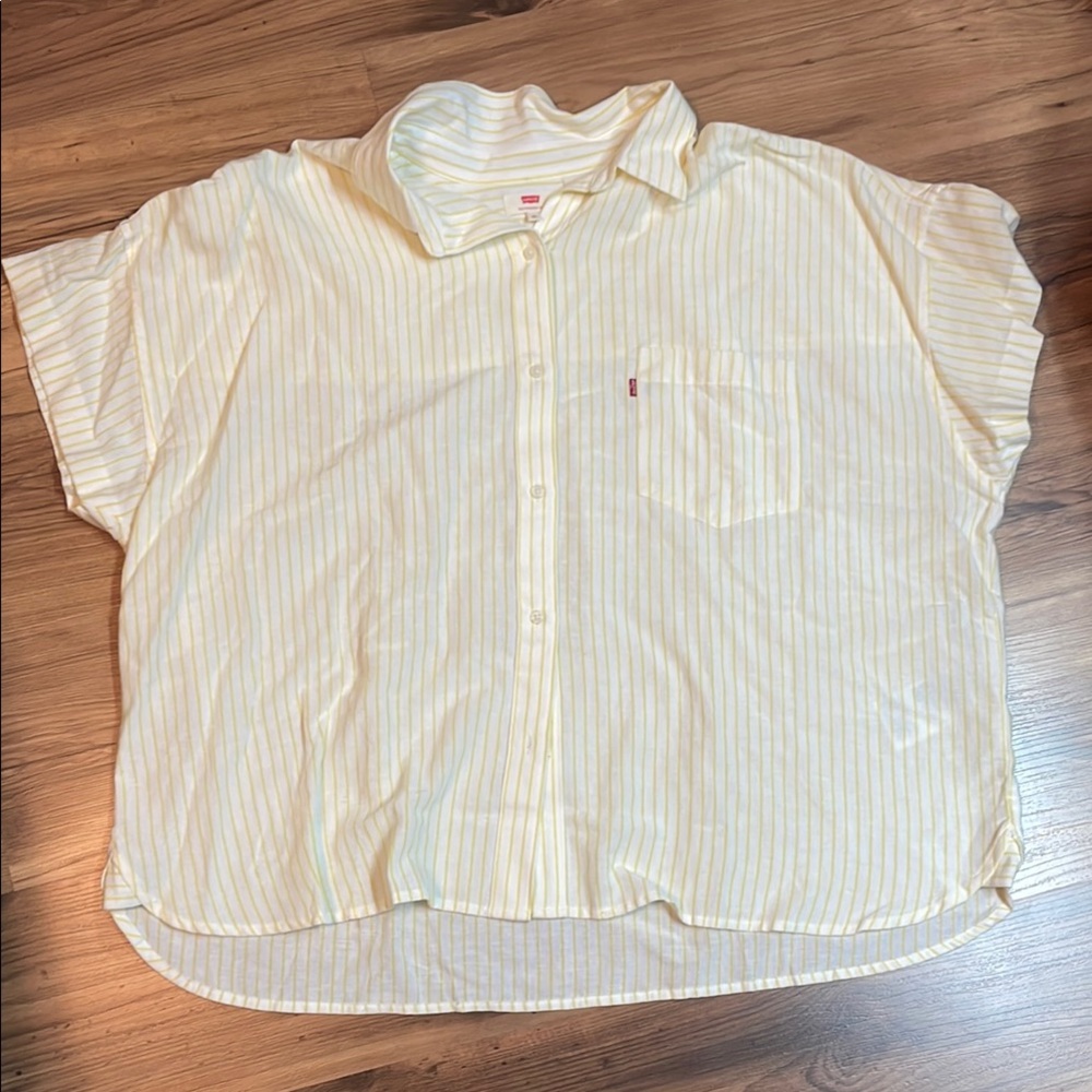 Levi's Women's Yellow Striped Shirt